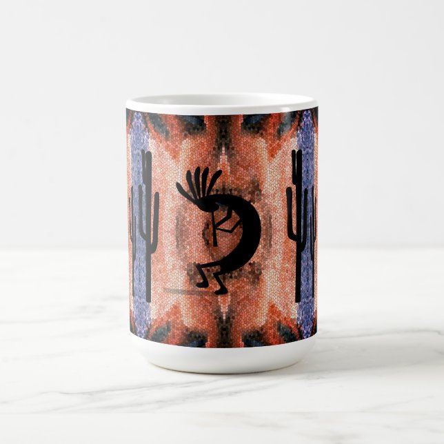 Kokopelli Southwest Desert Landscape Coffee Mug (Center)