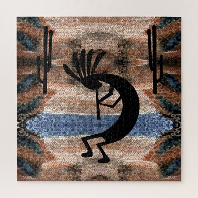 Kokopelli Southwest Desert Mosaic 20" x 20" Jigsaw Puzzle (Vertical)