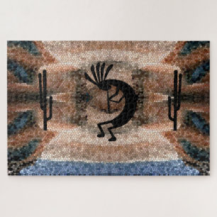 Kokopelli Southwest Desert Mosaic 20" x 30" Jigsaw Puzzle