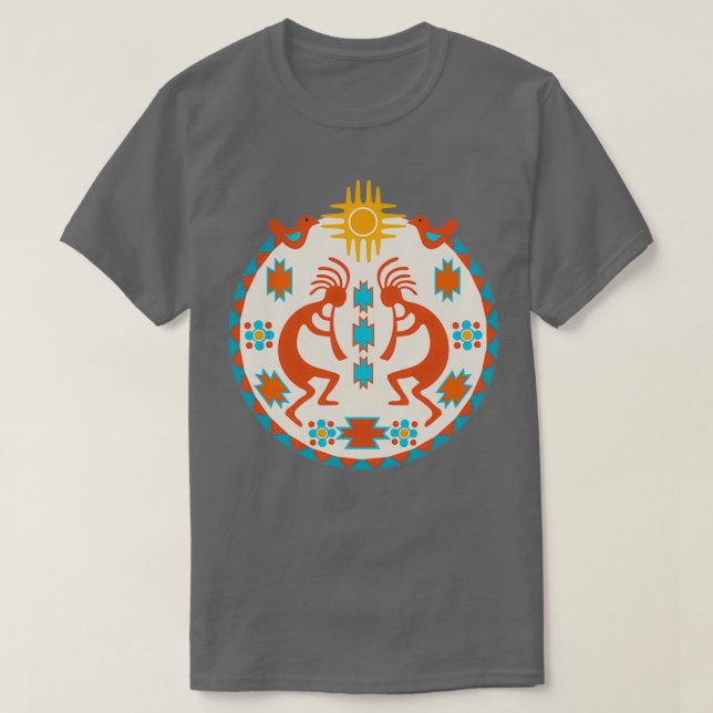 Kokopelli Southwest Native American  T-Shirt (Design Front)