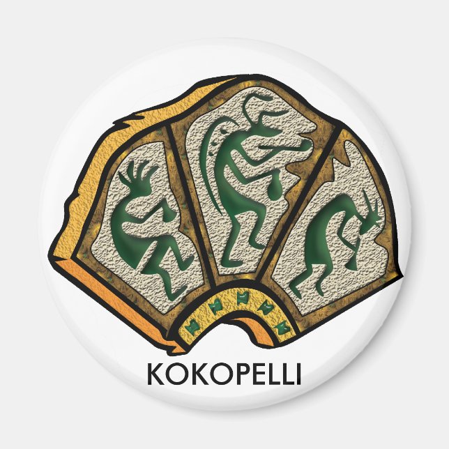 Kokopelli Stone Magnet (Front)