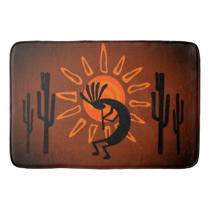 Kokopelli Sun Bronzed Sunset  Bath Mat