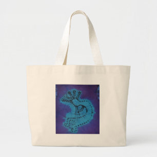 Kokopelli Tie Dye Large Tote Bag