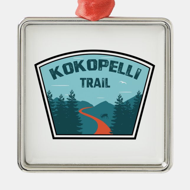 Kokopelli Trail Metal Tree Decoration (Front)