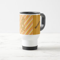 Kokopelli with Flute Gold Orange Stripes Southwest