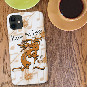 Kokopelli With Musical Notes Artwork iPhone 11 Case