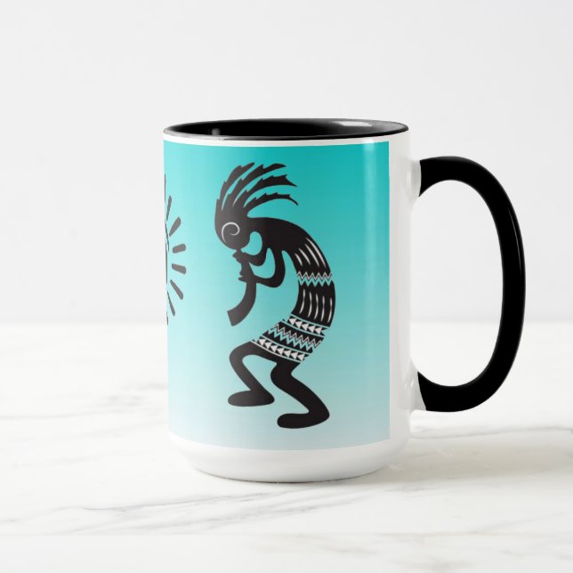 Kokopelli With Native American Sun Symbol Mug (Right)