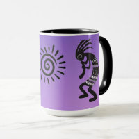 Kokopelli With Native American Sun Symbol