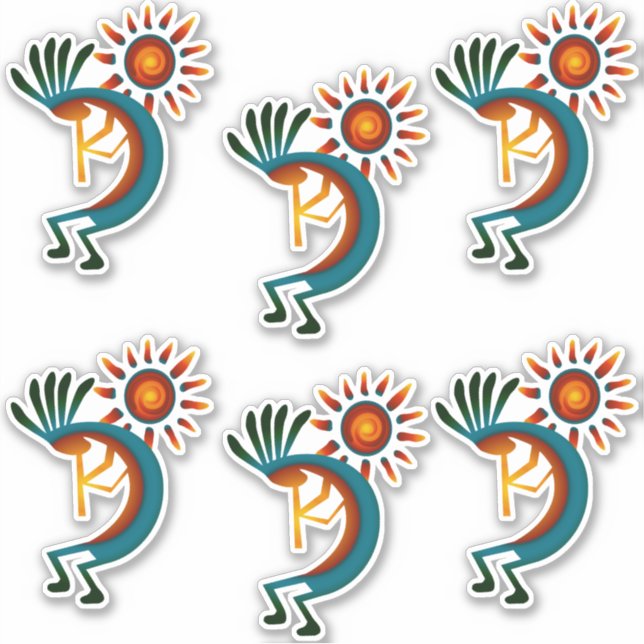 Kokopelli with Sun Group of 6 Vinyl (Front)