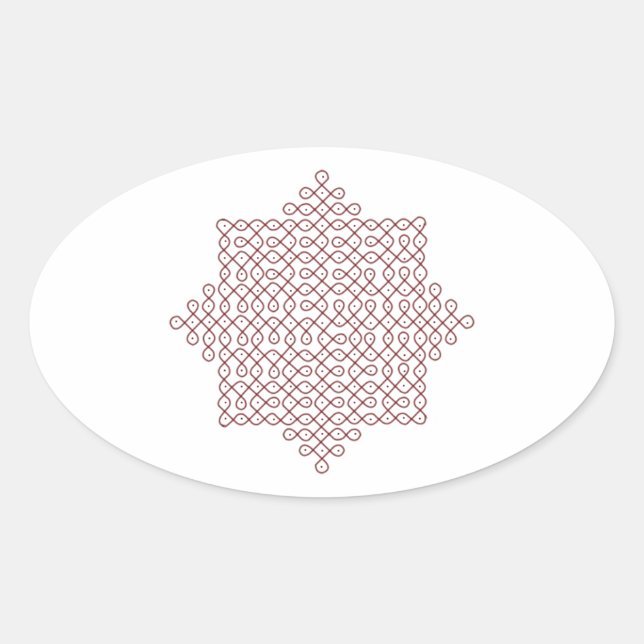 Kolam Art#1 Oval Sticker (Front)