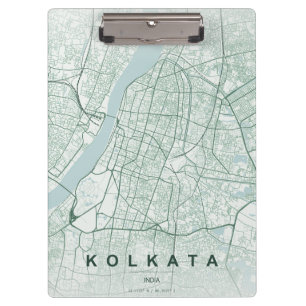 Kolkata India City Map Minimal Design Clipboard