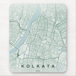 Kolkata India City Map Minimal Design Mouse Pad