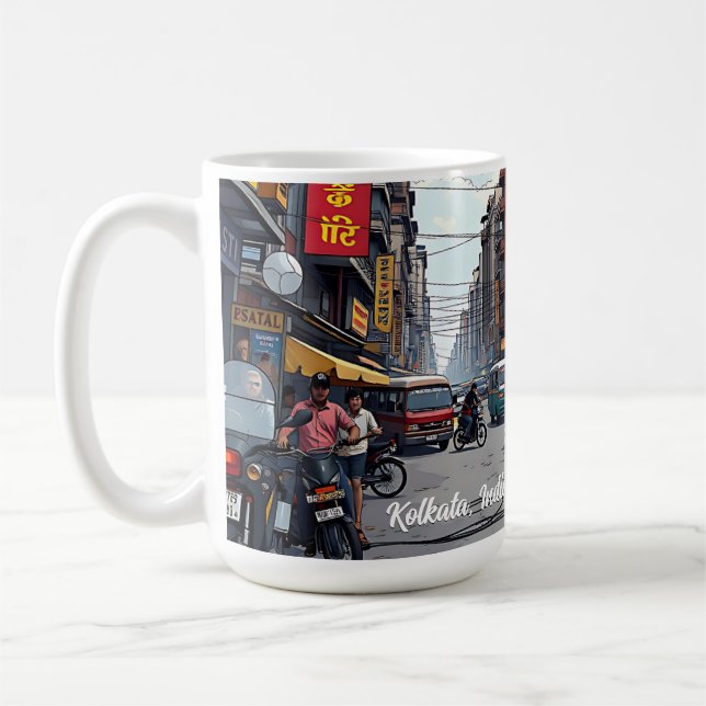 Kolkata, India downtown Keepsake Souvenir Coffee Mug (Left)