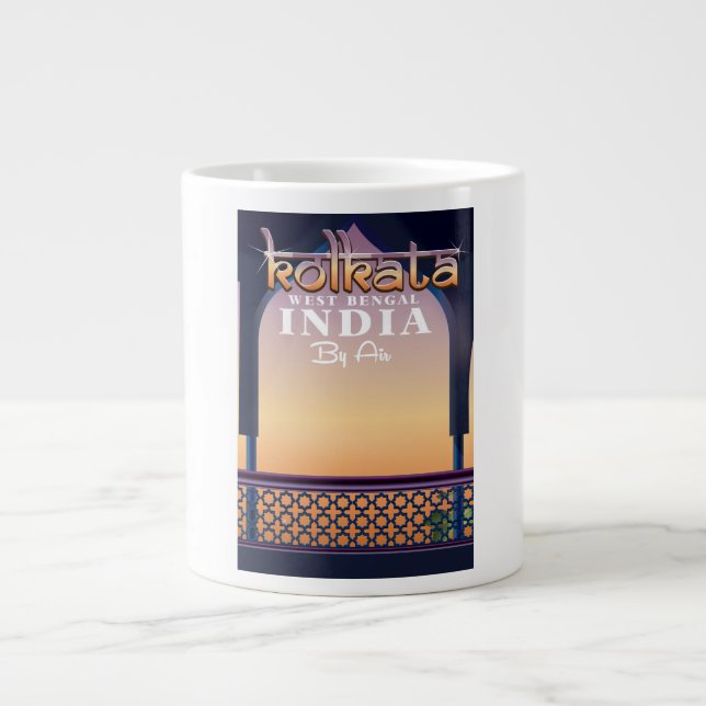 Kolkata - West Bengal India vacation poster Large Coffee Mug (Front)
