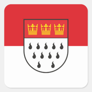 Koln city flag germany symbol Cologne Köln Square Sticker