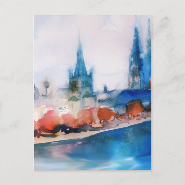 kölner dom cologne cathedral watercolor sketch postcard (Front)