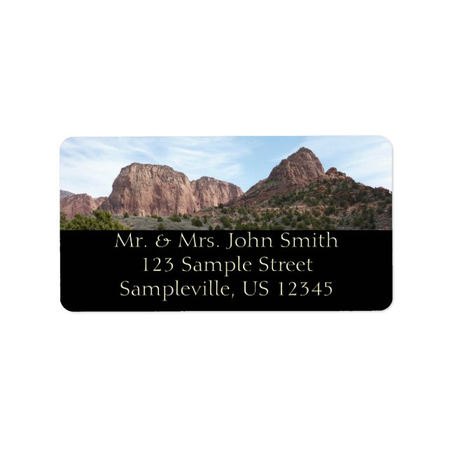 Kolob Canyons at Zion National Park Label (Front)