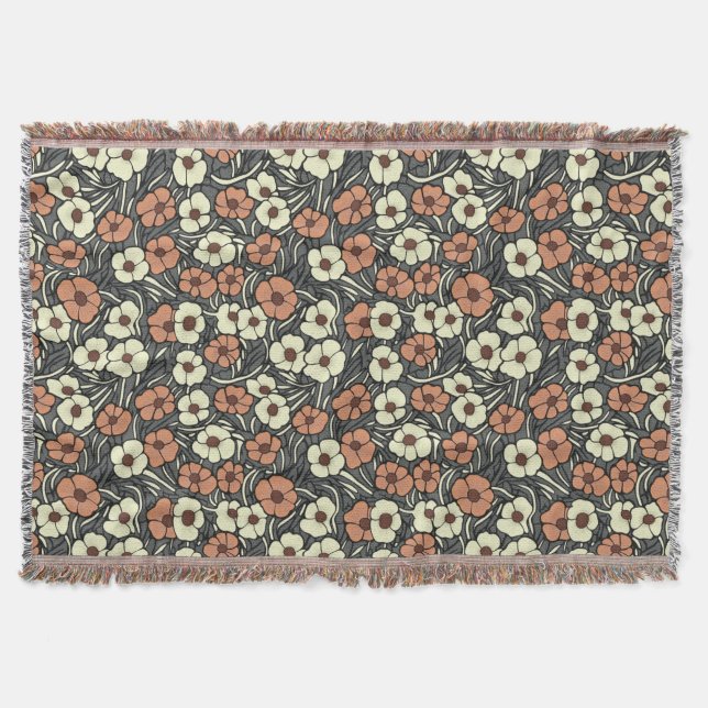 Koloman Moser Floral  Throw Blanket (Front)