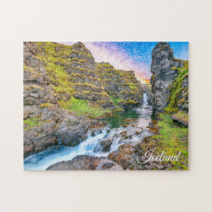Kolufossar Waterfalls, Iceland Jigsaw Puzzle