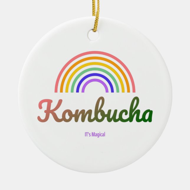 Kombucha​​ Nutrition Facts, Rainbow Ceramic Tree Decoration (Front)