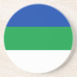 Komi Republic Flag Coaster<br><div class="desc">Patriotic flag of Komi Republic.</div>