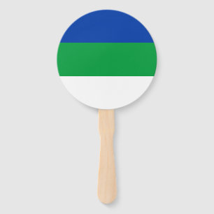 Komi Republic Flag Hand Fan