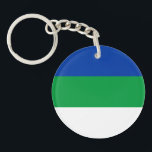 Komi Republic Flag Key Ring<br><div class="desc">Patriotic flag of Komi Republic.</div>