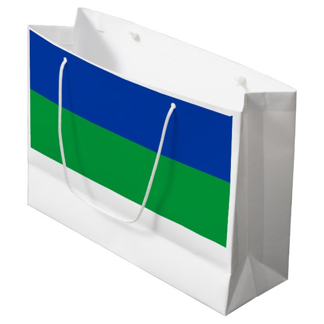 Komi Republic Flag Large Gift Bag (Front Angled)