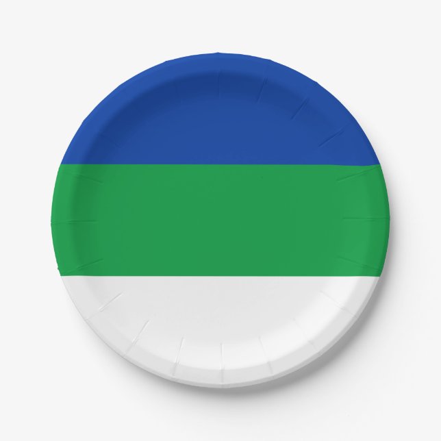 Komi Republic Flag Paper Plate (Front)