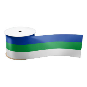Komi Republic Flag Satin Ribbon