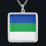 Komi Republic Flag Silver Plated Necklace<br><div class="desc">Patriotic flag of Komi Republic.</div>