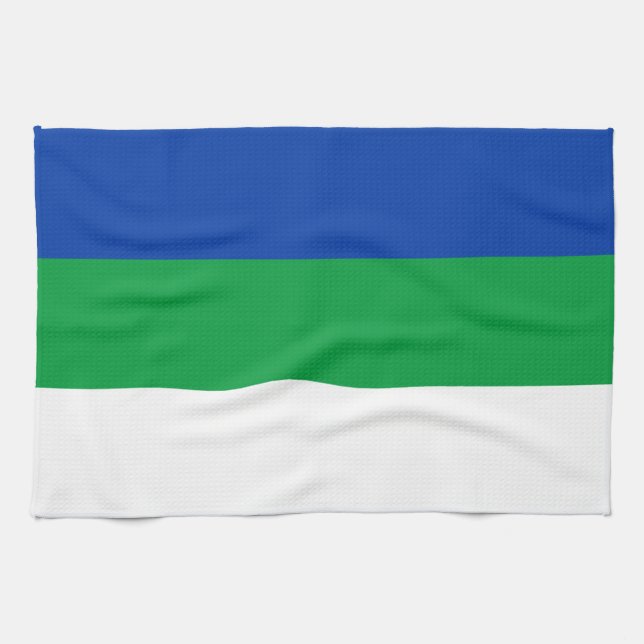 Komi Republic Flag Tea Towel (Horizontal)