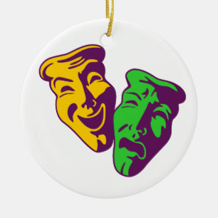 Komödie Tragödie Theater comedy tragedy theatre Ceramic Tree Decoration