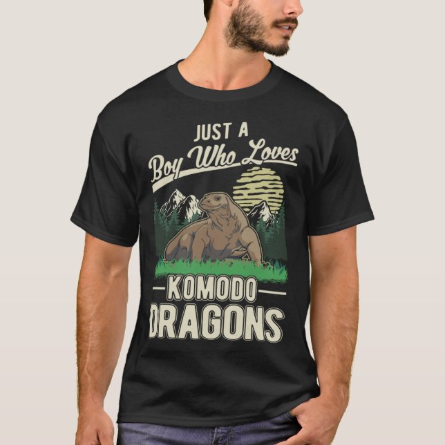 Komodo Dragon Boy Komodo Dragon Monitor Lizard T-Shirt (Front)