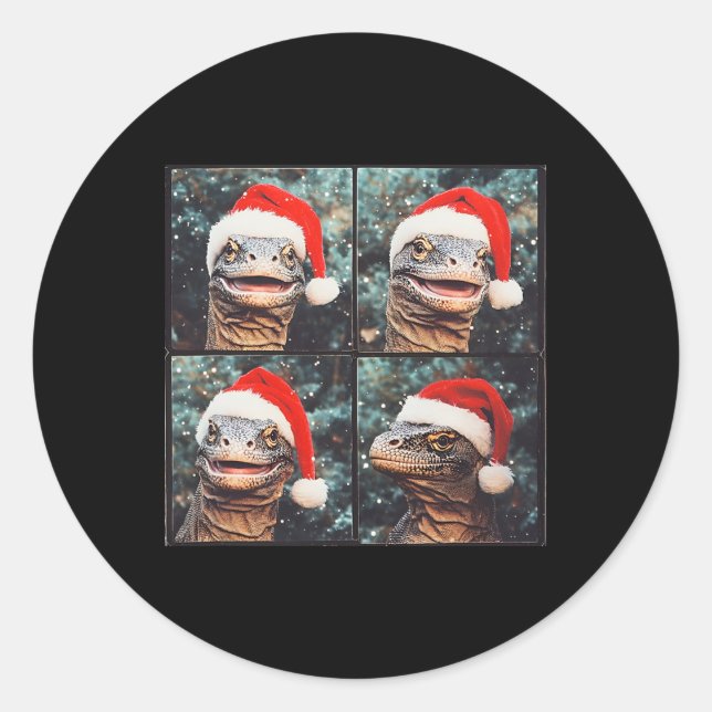 Komodo Dragon Christmas  Classic Round Sticker (Front)