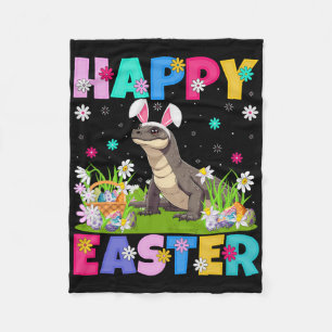 Komodo Dragon Easter Egg Hunt Bunny Ear Komodo Dra Fleece Blanket