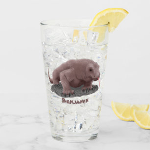 Komodo dragon illustration glass