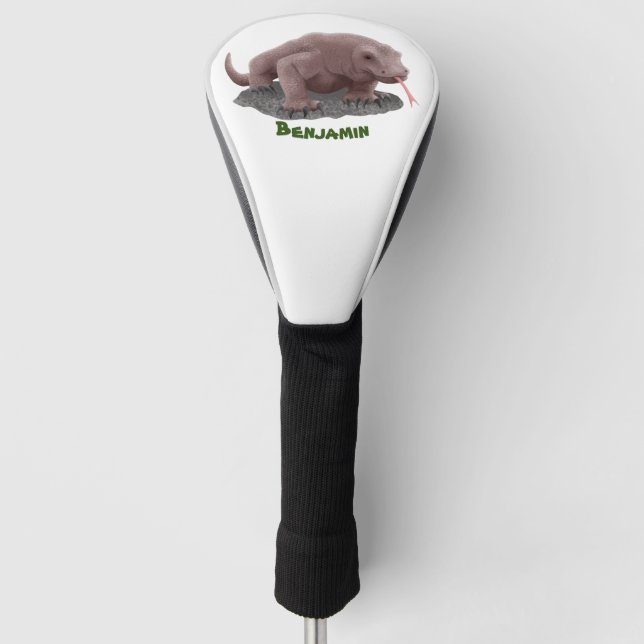 Komodo dragon illustration golf head cover (Front)