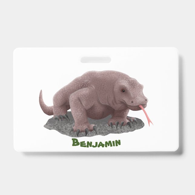 Komodo dragon illustration ID badge (Front)