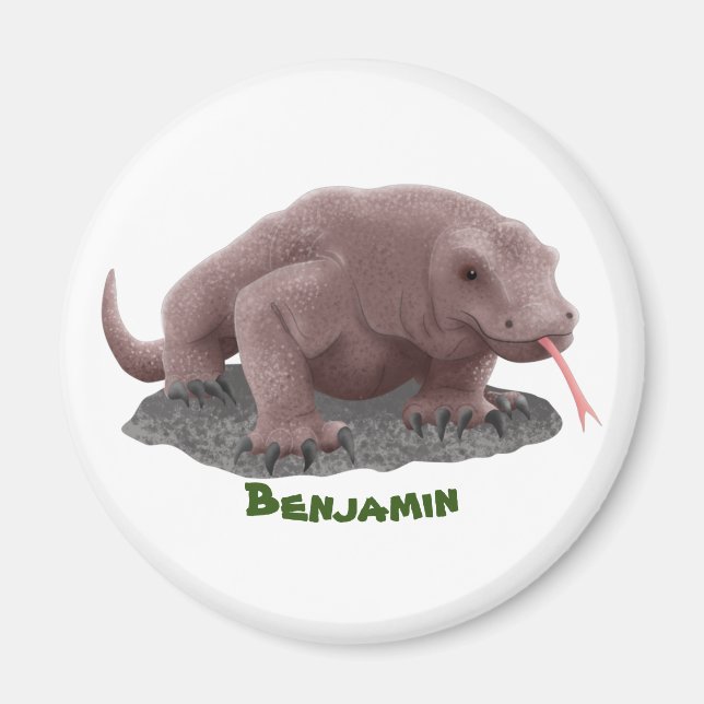 Komodo dragon illustration magnet (Front)