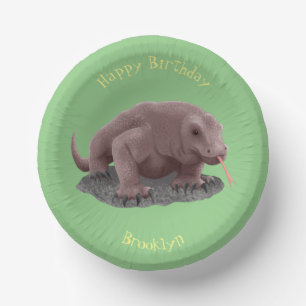 Komodo dragon illustration paper plate