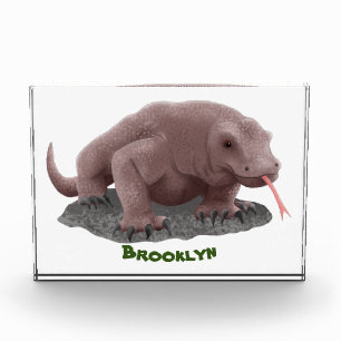 Komodo dragon illustration photo block