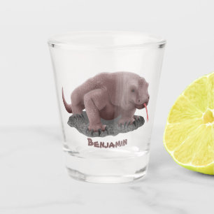 Komodo dragon illustration shot glass