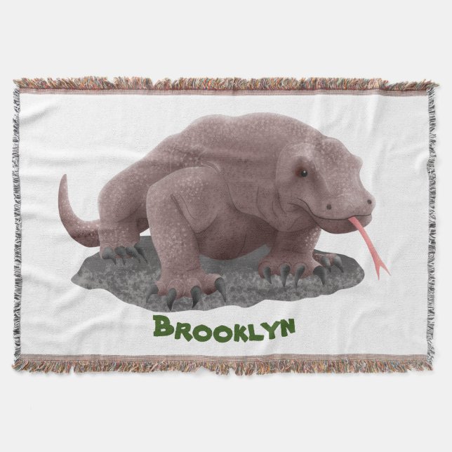 Komodo dragon illustration throw blanket (Front)