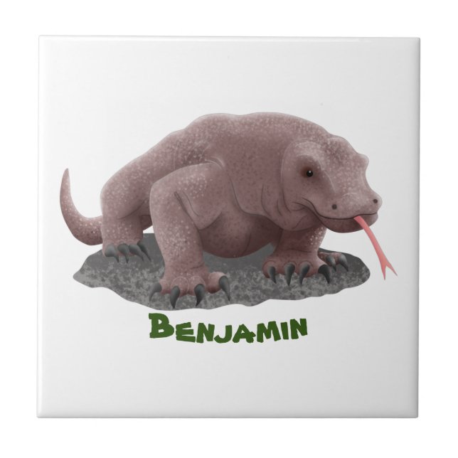 Komodo dragon illustration tile (Front)