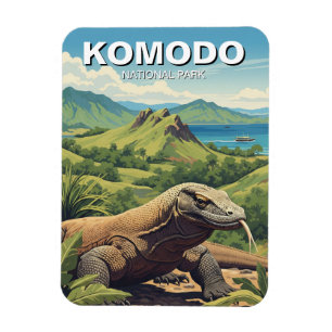 Komodo Dragon Indonesia National Park Magnet