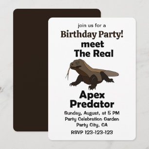 Komodo Dragon Real Apex Predator Birthday Party Invitation