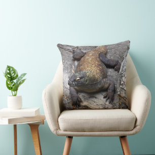 Komodo Dragon Rock Perch Scene Cushion