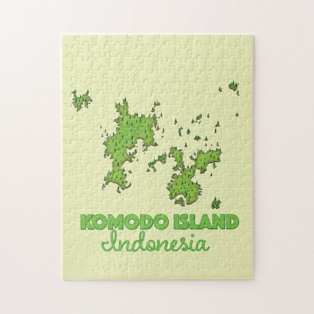 Komodo island Indonesia Map Jigsaw Puzzle (Vertical)