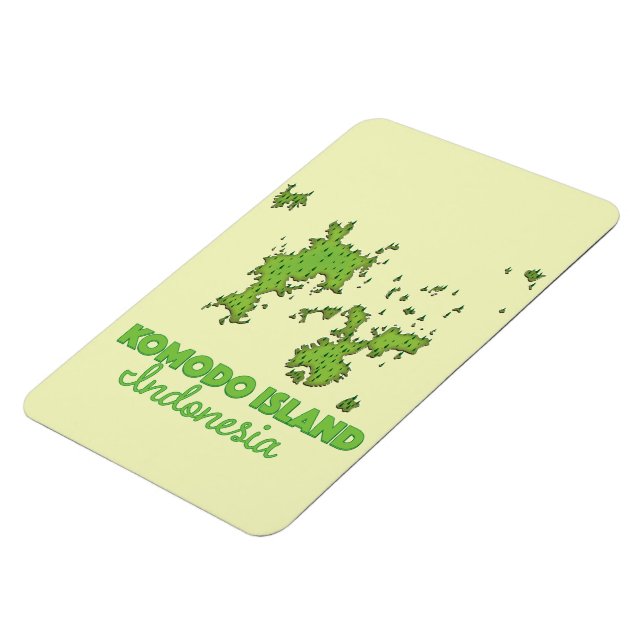 Komodo island Indonesia Map Magnet (Left Side)